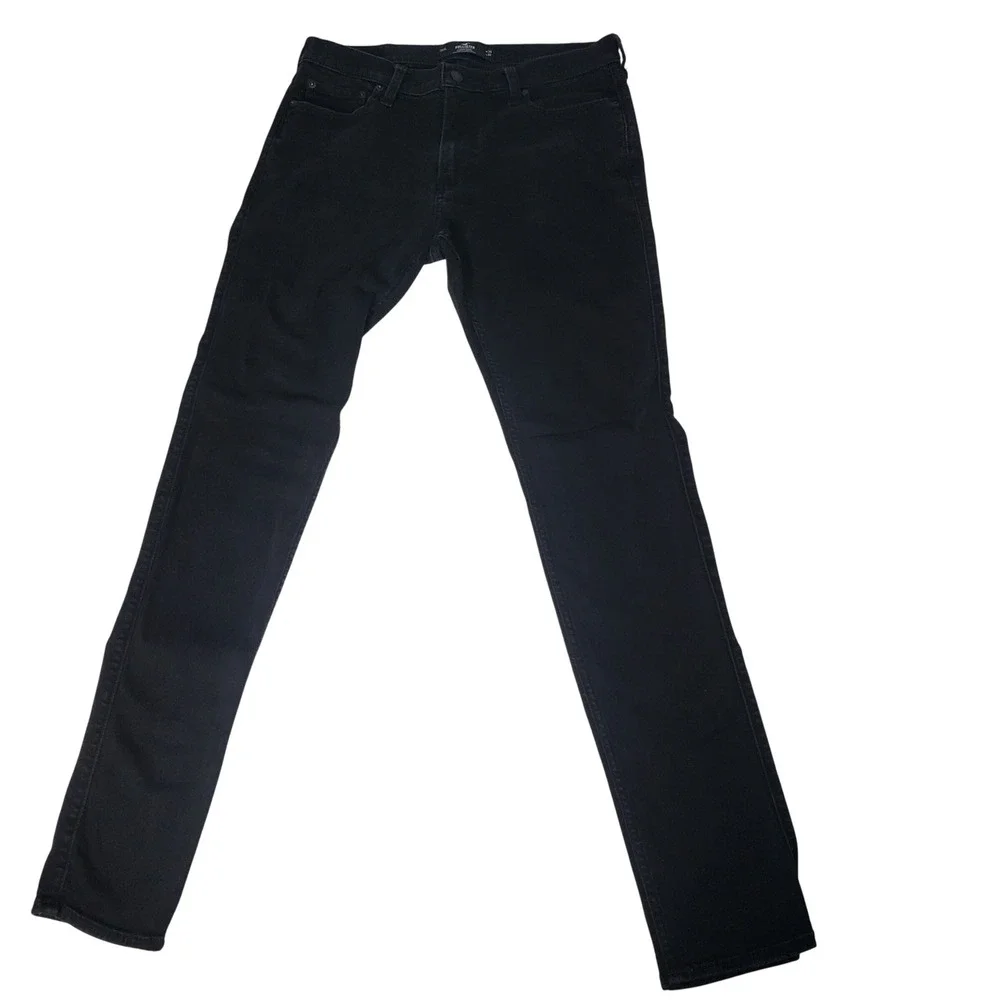 Hollister Mens Stacked Skinny Advanced Stretch Black Jeans 34x32 Denim Pants
